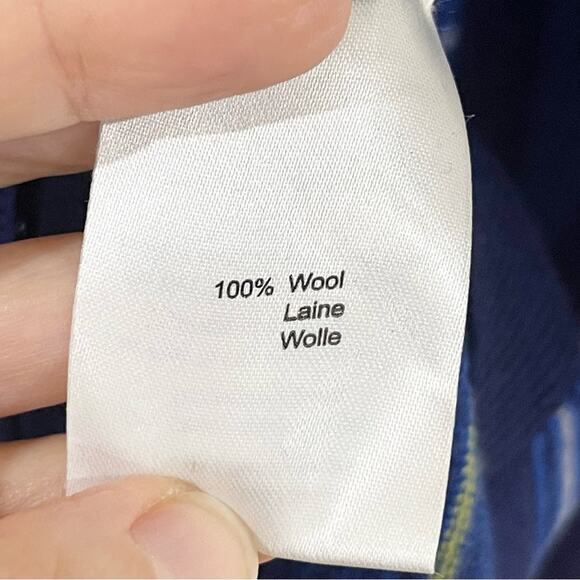 Krimson Klover Wool Dress Long Sleeves Knee Length Women size M Blue Stripes - Picture 4 of 5